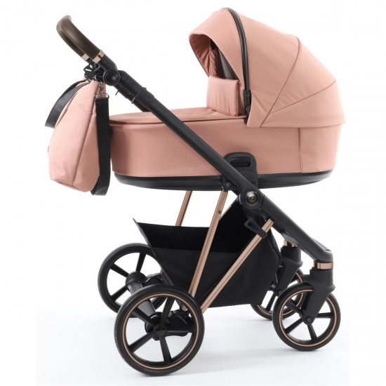 Babystyle pink and store white leather pram